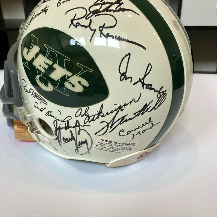 1969 New York Jets Super Bowl Champs Team Signed Full Size Helmet Steiner COA