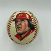 Pete Rose Signed Vintage Hand Painted Art Baseball With JSA COA