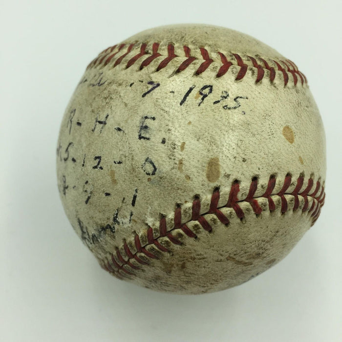 Historic Lefty Grove Signed Heavily Inscribed 1935 Game Used Win Baseball JSA