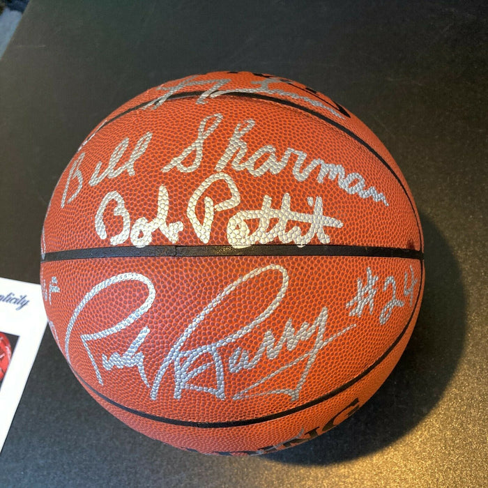 Oscar Robertson Bill Walton Chuck Daly Hall Of Fame Multi Signed Basketball PSA