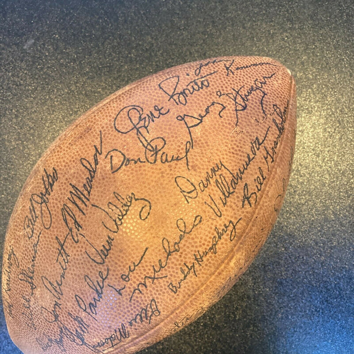 1960 Los Angeles Rams Team Signed Rare Wilson Bert Bell Game Used Football