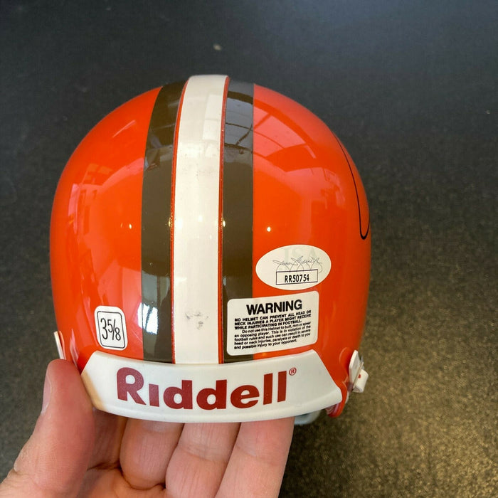 Jim Brown Signed Authentic Riddell Cleveland Browns Mini Helmet With JSA COA