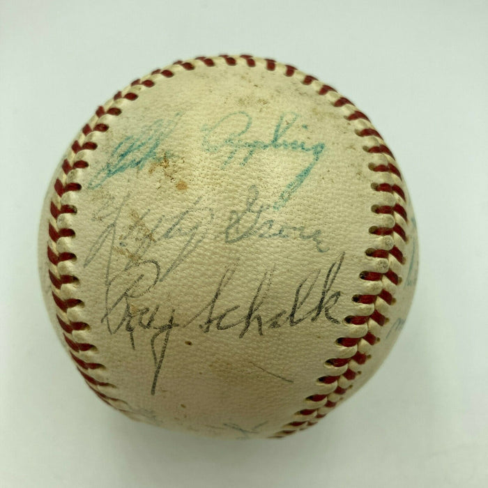 1969 HOF Induction Signed Baseball Pie Traynor Max Carey Sam Rice Grove JSA COA