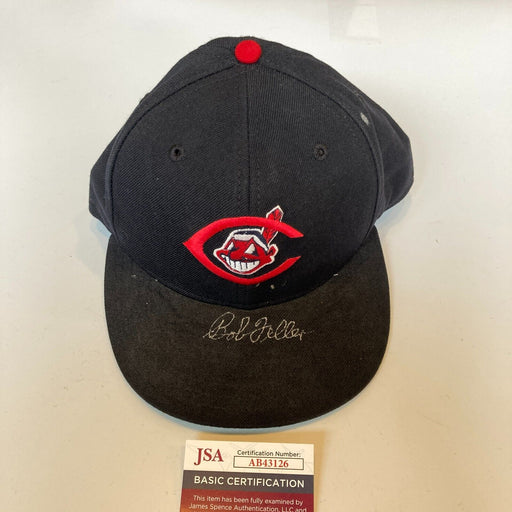 Bob Feller Signed Authentic Cleveland Indians Baseball Hat JSA COA