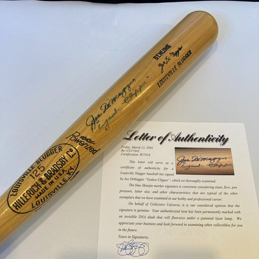 Joe Dimaggio "Yankee Clipper" Signed Game Model Baseball Bat PSA DNA COA
