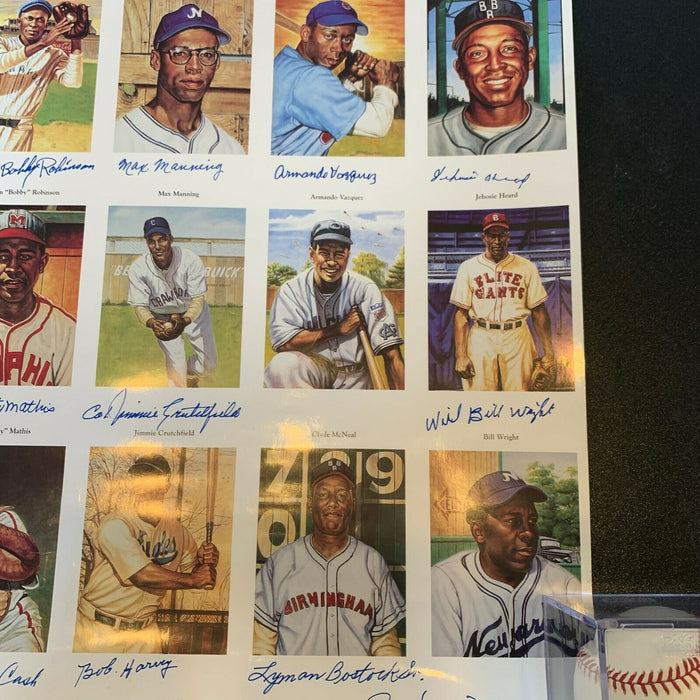 Rare Ron Lewis Negro League Complete Set Uncut Sheet 24 Signatures JSA COA