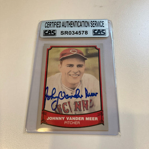 Johnny Vander Meer Signed Pacific 1990 Baseball Card CAS Certified Auto