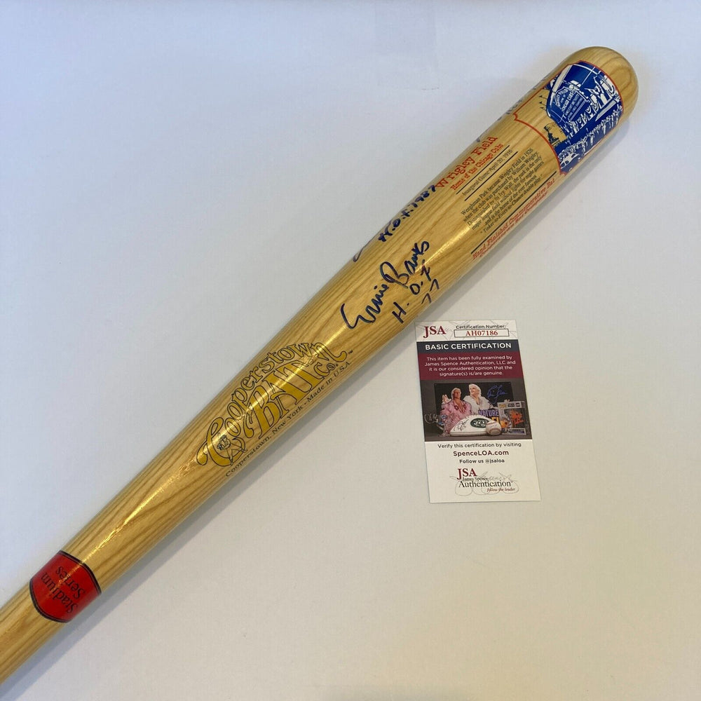 Beautiful Chicago Cubs HOF Legends Multi Signed Cooperstown Baseball Bat JSA COA