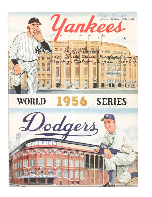 Don Larsen Signed & Inscribed 1956 World Series Game Program  JSA COA