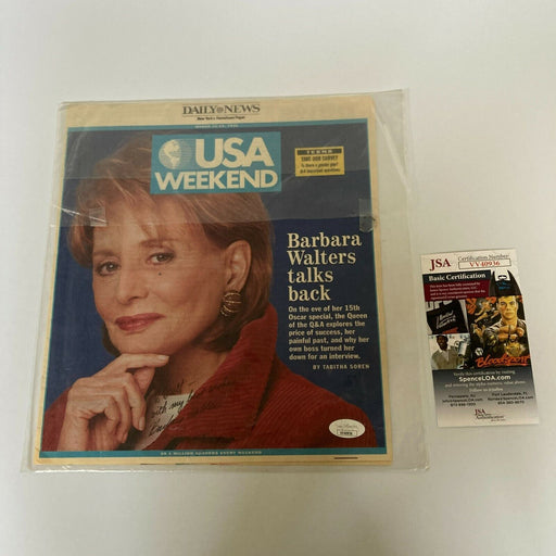 Barbara Walters Signed Autographed Newspaper With JSA COA