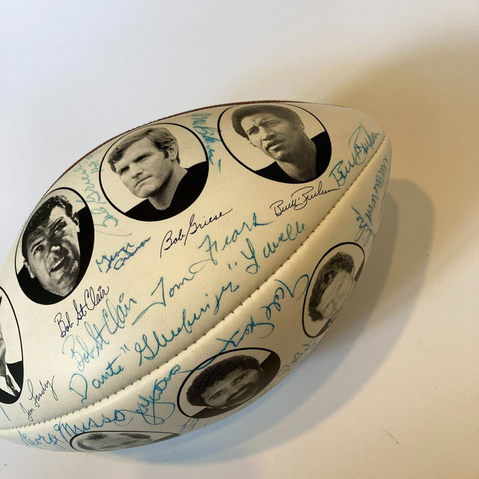 Tom Landry Buck Buchanan 1990 Hall Of Fame Induction Signed Football JSA COA