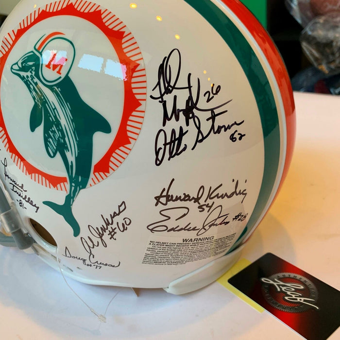 1972 Miami Dolphins Team Signed Authentic Full Size Helmet Leaf COA