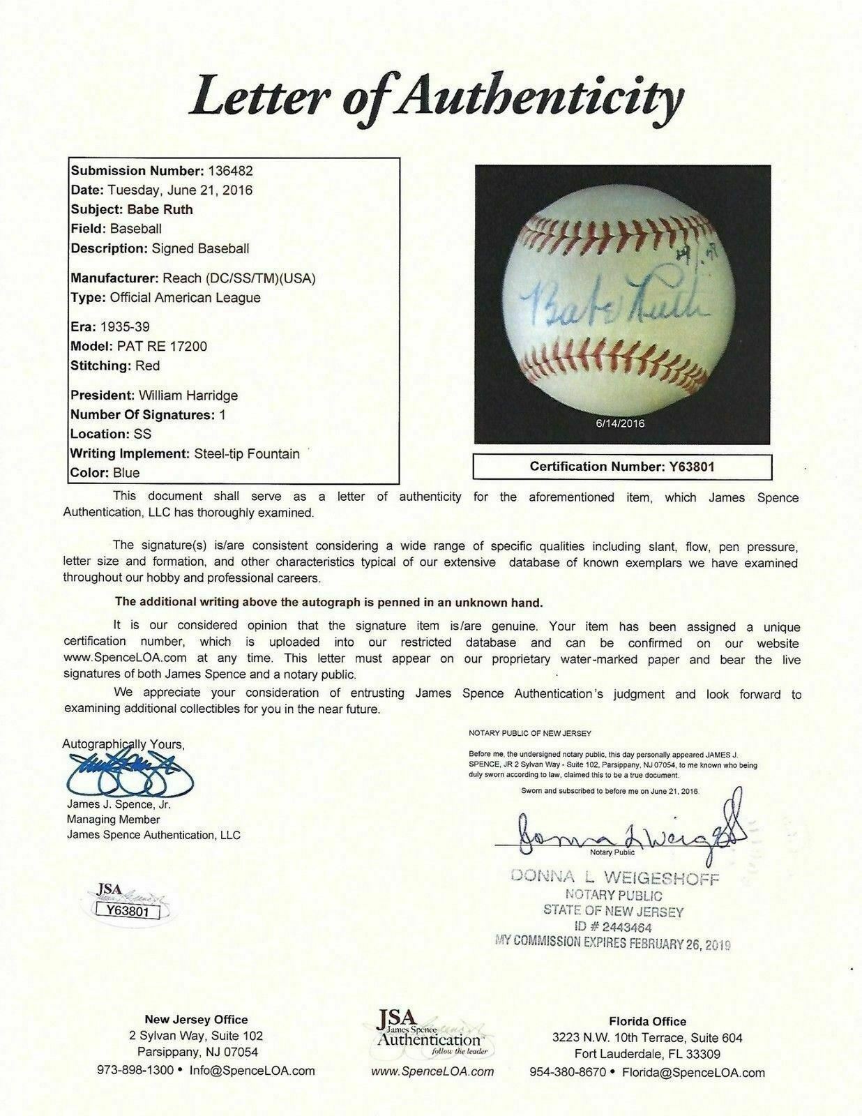 The Finest Babe Ruth Single Signed Baseball Known, PSA/DNA Mint+