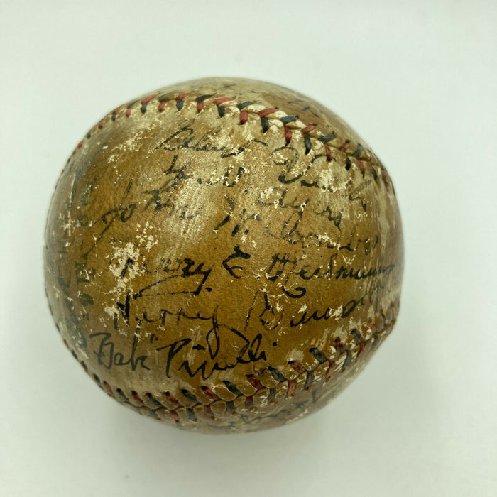 Ty Cobb Hughie Jennings Heilmann 1920 Detroit Tigers Team Signed Baseball JSA