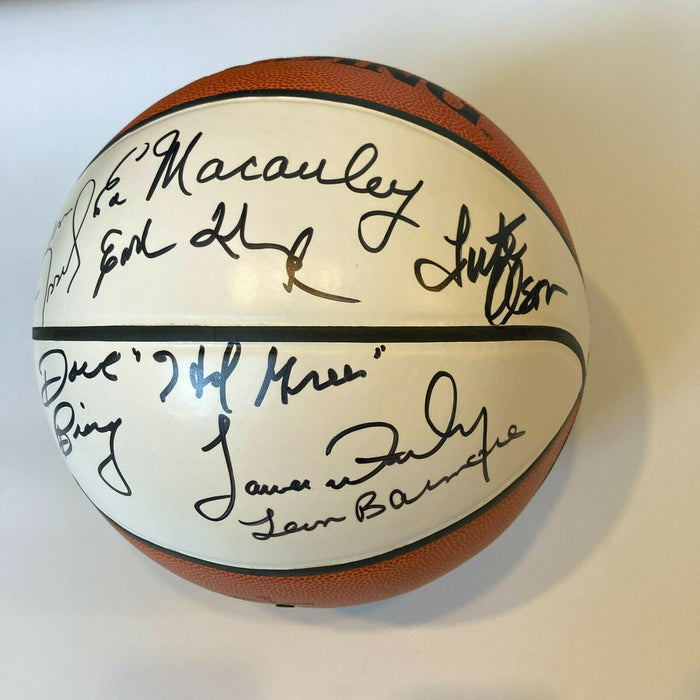 Hall Of Fame Multi Signed Basketball 11 Sigs James Worthy Parish Bing Greer JSA