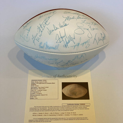 1972 Miami Dolphins Super Bowl Champs Team Signed Wilson Football 40 Sigs JSA