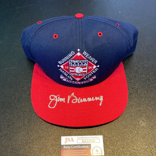 Jim Bunning Signed 1996 Hall Of Fame Induction Baseball Hat With JSA COA