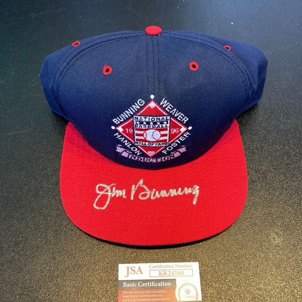 Jim Bunning Signed 1996 Hall Of Fame Induction Baseball Hat With JSA COA