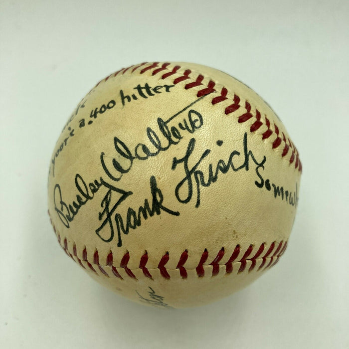 Historic Mel Ott & Frankie Frisch Signed 1944 World War Two Baseball PSA DNA WW2