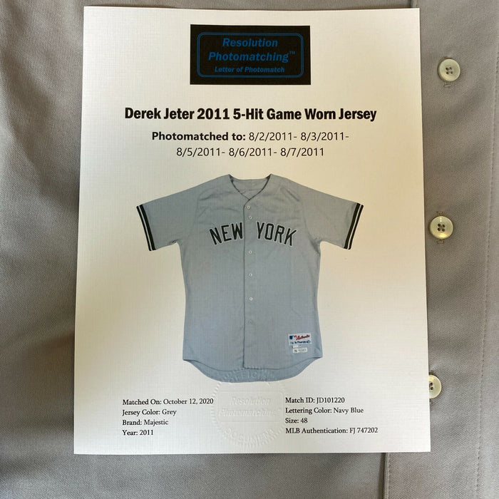 Derek Jeter Signed 2011 Game Used Jersey Photo Matched Jersey Steiner & PSA DNA