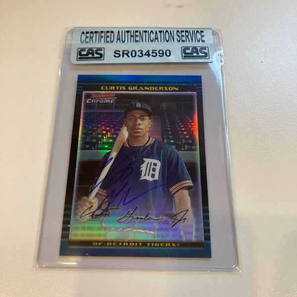2002 Bowman Chrome Curtis Granderson Signed Refractor /300 CAS Certified Auto
