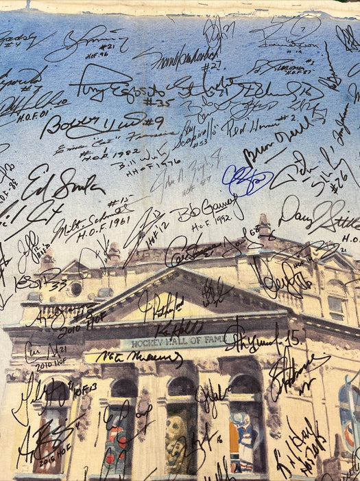Beautiful NHL Hockey Hall Of Fame Signed Original 31x42 Art 195 Sigs! Beckett