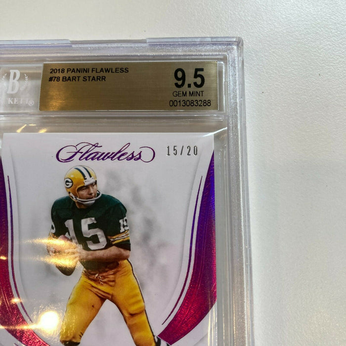 2018 Panini Flawless Bart Starr #15/20 BGS 9.5 Gem Mint