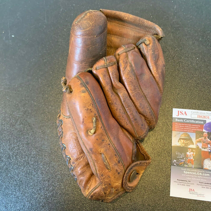 Bob Feller Signed Vintage 1940's Game Model Glove With JSA COA