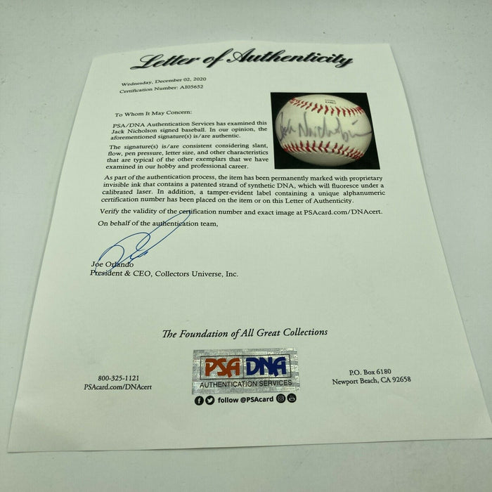 Jack Nicholson Single Signed Autographed Baseball The Joker From Batman PSA DNA