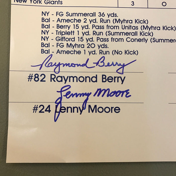 Art Donovan Raymond Berry Lenny Moore Gino Marchetti Signed 12x18 Photo
