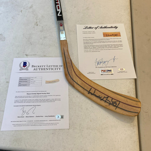1996 Wayne Gretzky Signed Game Issued Hockey Stick PSA DNA & Beckett COA