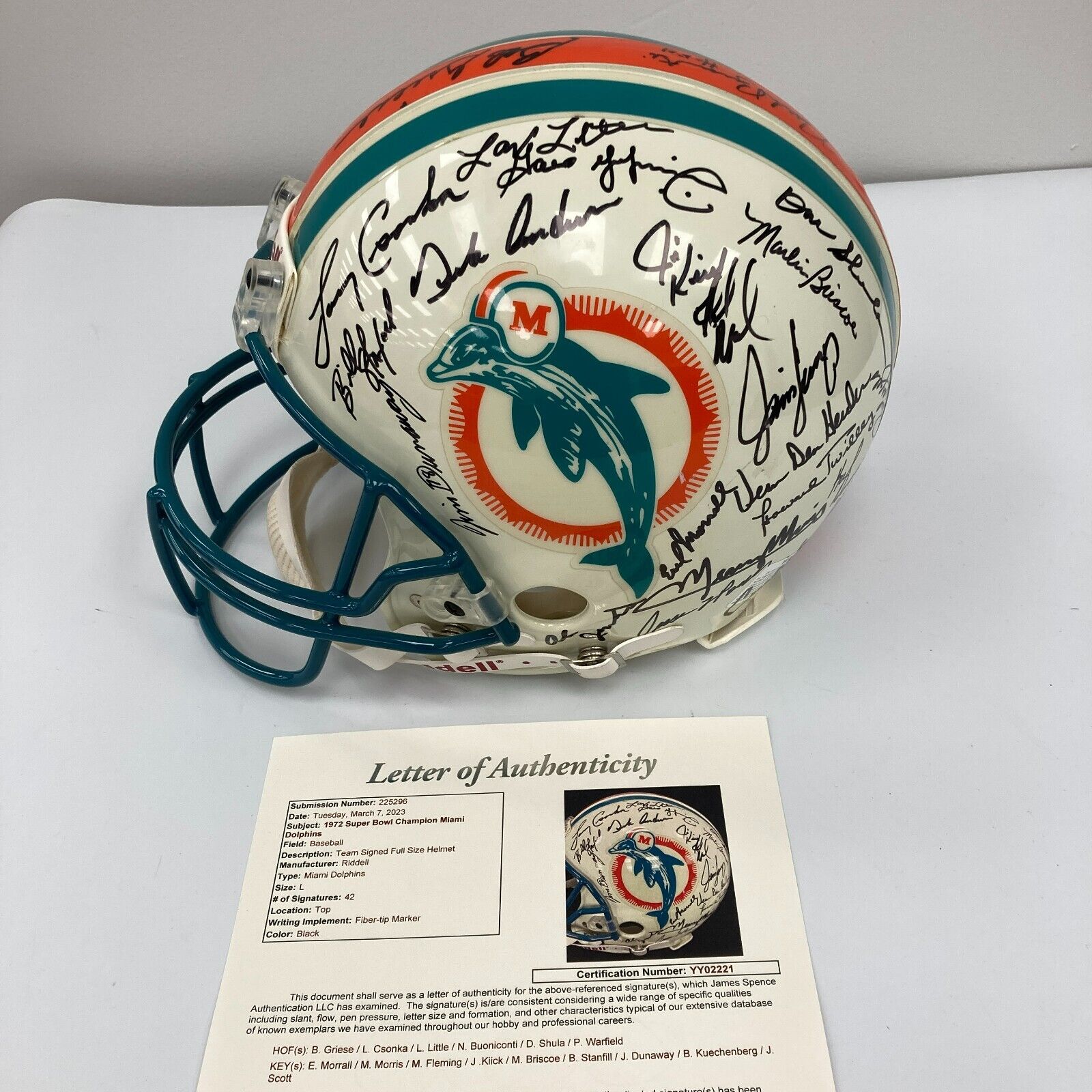 Paul Warfield Miami Dolphins Full Size Signed Helmet