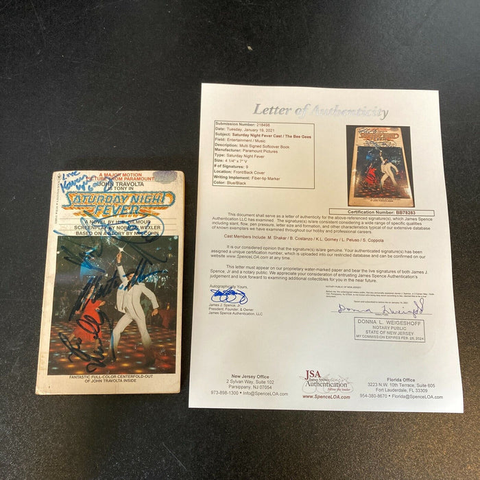 Saturday Night Fever Cast & The Bee Gees Signed Vintage 1970's Book With JSA COA