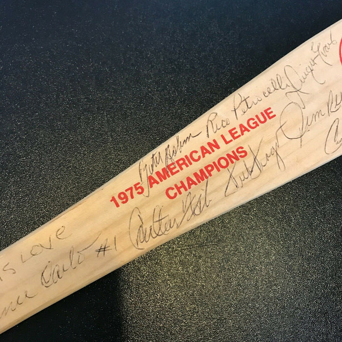 1975 Boston Red Sox AL Champs Team Signed Mini Baseball Bat JSA COA Auto