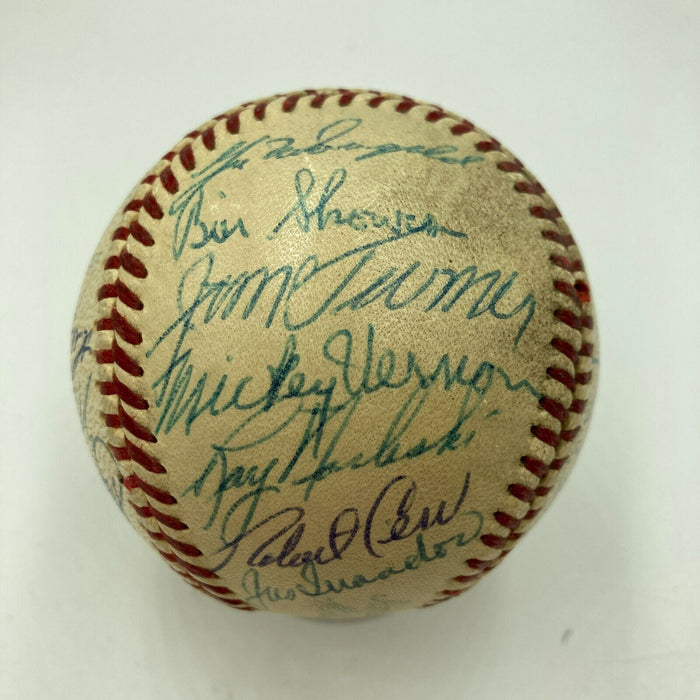 Mickey Mantle 1958 All Star Game Team Signed American League Baseball JSA COA