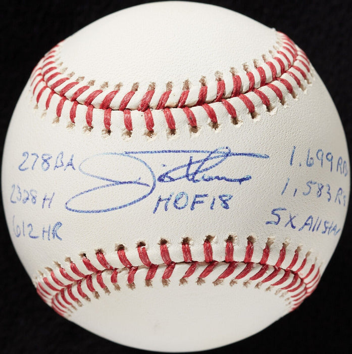Jim Thome Signed Heavily Inscribed Stat Baseball MLB Authentic Fanatics