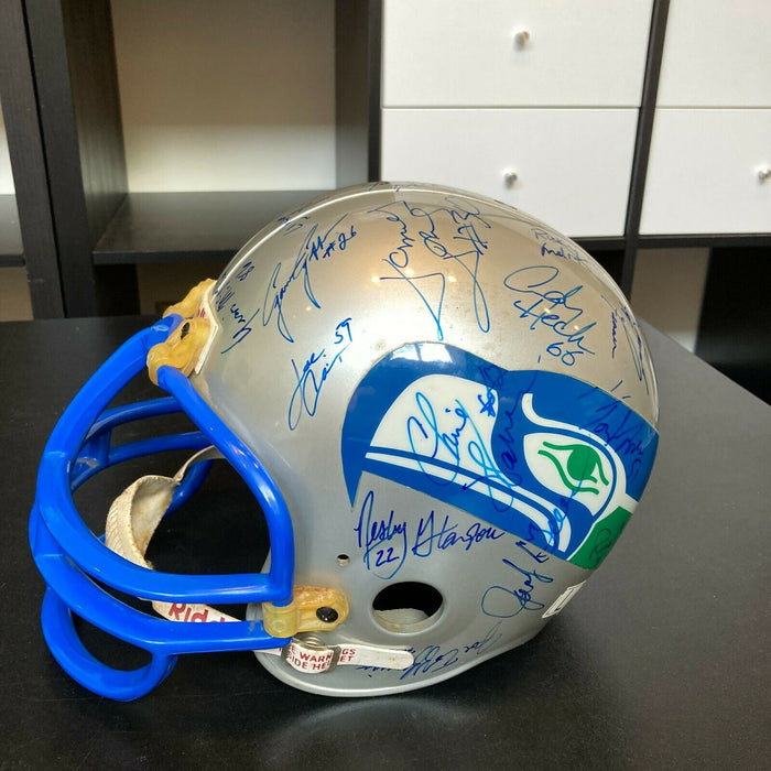 1990 Seattle Seahawks Team Signed Full Size Helmet 30+ Signatures With JSA COA