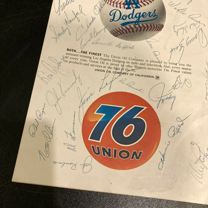 1965 Los Angeles Dodgers World Series Champs Team Signed Program Koufax Beckett