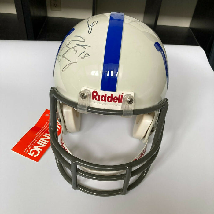 Johnny Unitas & Peyton Manning Signed Indianapolis Authentic Full Helmet JSA