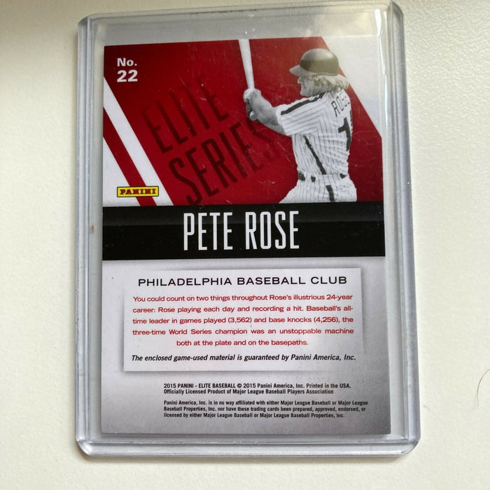 2015 Panini Donruss Elite Pete Rose #/299 Game Used Bat Card