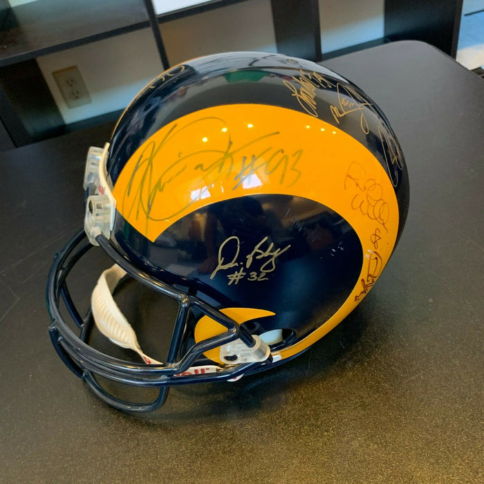 1999 - 2000 St. Louis Rams Super Bowls Champs Team Signed Full Size Helmet JSA