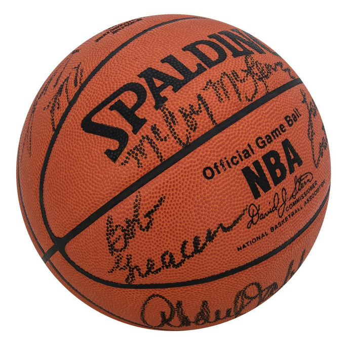 1970-71 Milwaukee Bucks NBA Champions Team Signed Official Basketball JSA COA