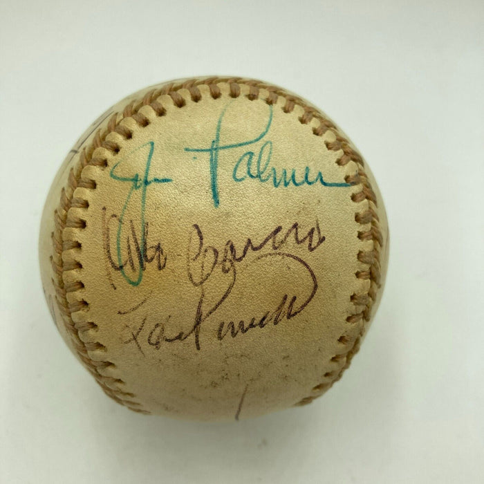 1970's All Star Game Multi Signed Baseball Hank Aaron Reggie Jackson JSA COA