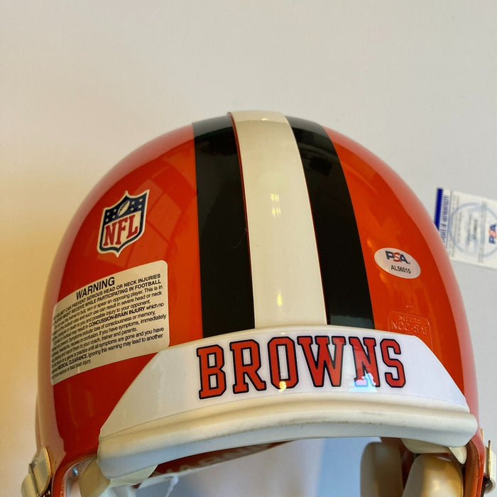 Jim Brown Hall Of Fame 1971 Signed Cleveland Browns Authentic Helmet PSA DNA