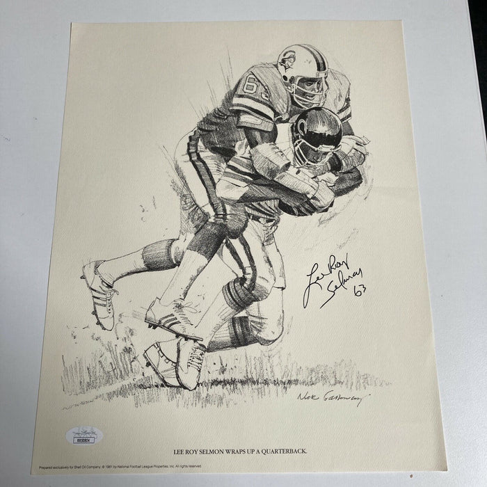 Lee Roy Selmon Signed 1981 Shell Oil Art Print Tampa Bay Bucs 10.75x13.5 JSA COA
