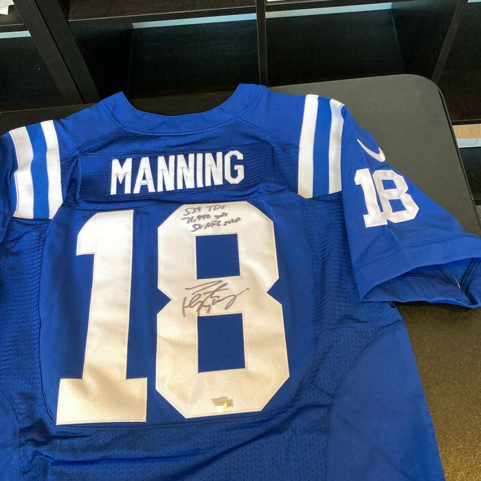 Peyton Manning "39 TDs, 71,940 yds, 5x NFL MVP" Signed Colts Jersey Fanatics