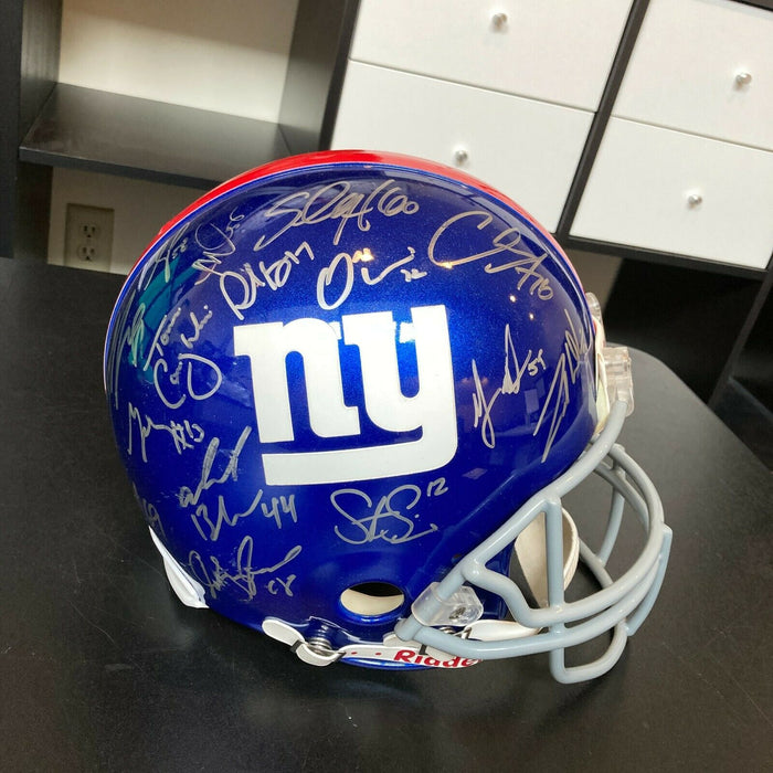 2007 New York Giants Super Bowl Champs Team Signed Full Size Helmet Steiner COA