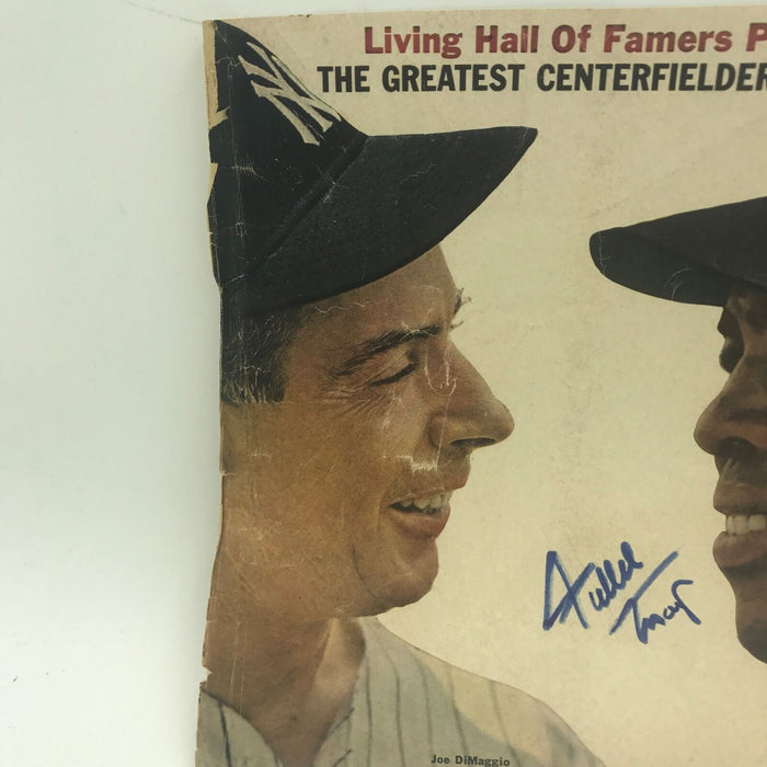 Rare 1950's Willie Mays Signed Magazine Cover Photo W/ Joe Dimaggio  PSA DNA COA