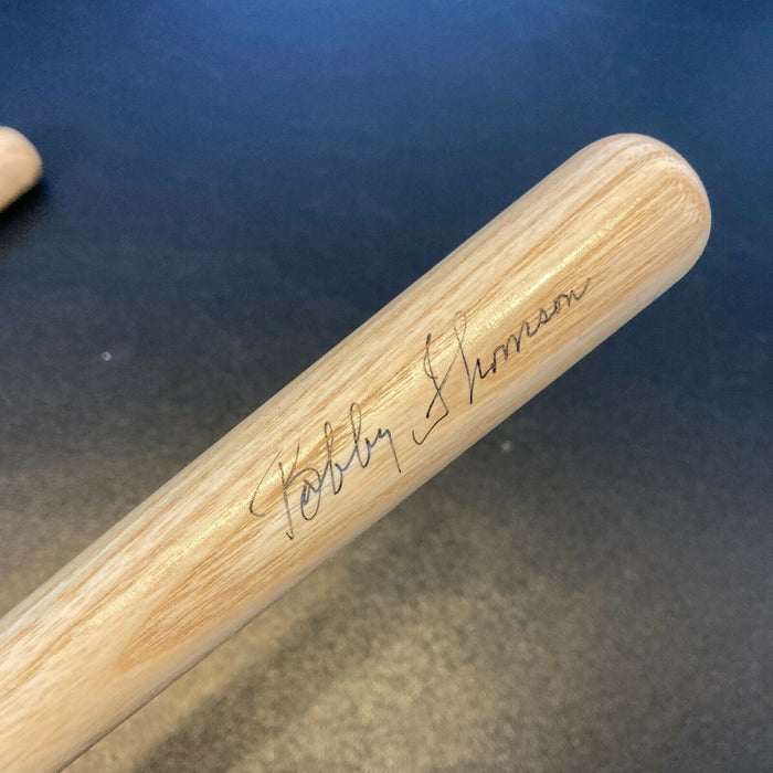 Lot Of (2) Bobby Thomson Signed Autographed Mini Baseball Bats