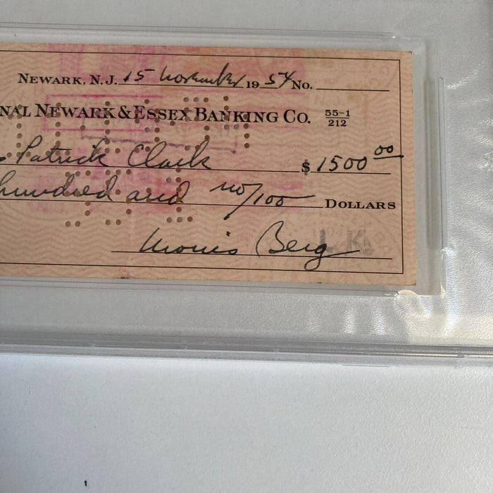 Moe Berg Signed 1954 Bank Check The Catcher Was a Spy PSA DNA